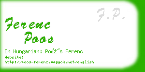 ferenc poos business card